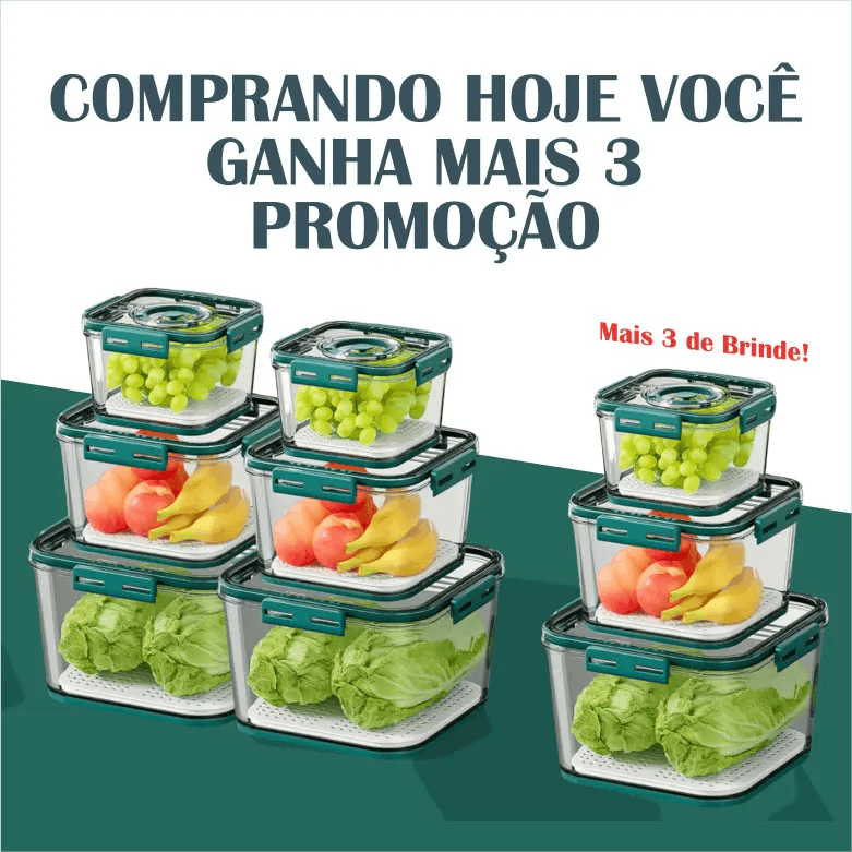 Kit Potes Hermético Vidro - Promoção Compre 6 Leve 9 Somente Hoje! - FLUA EXPRESS